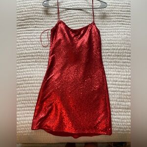 Zara Red Sparkly dress NWT